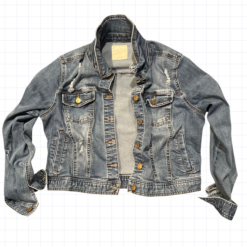 Celebrity Pink Jeans Jacket Women Large Denim Blue